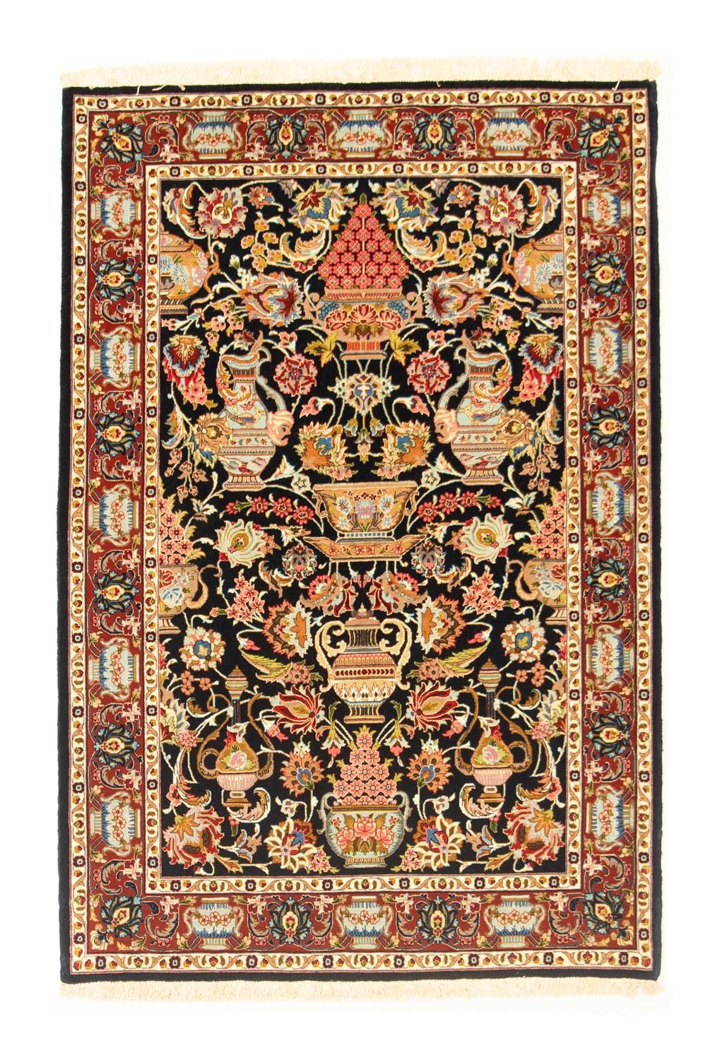 Tapis persan - Ghom - 155 x 105 cm - noir