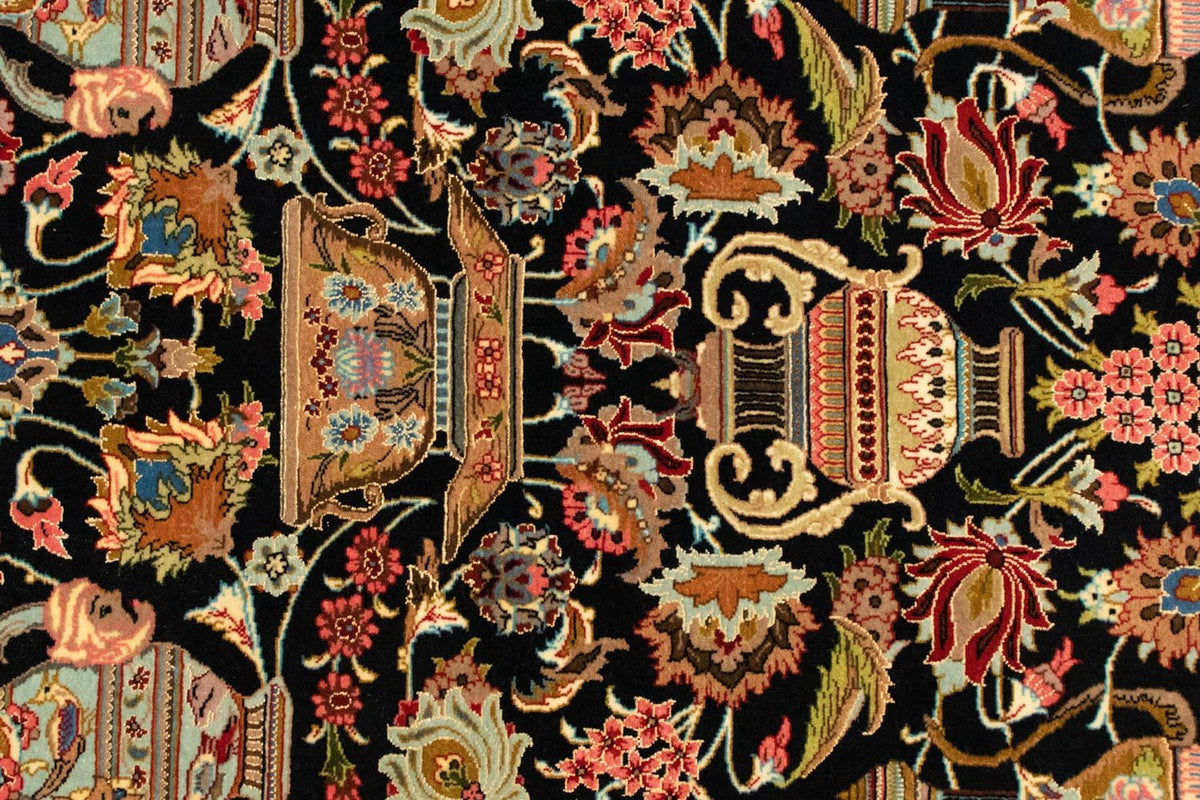 Tapis persan - Ghom - 155 x 105 cm - noir