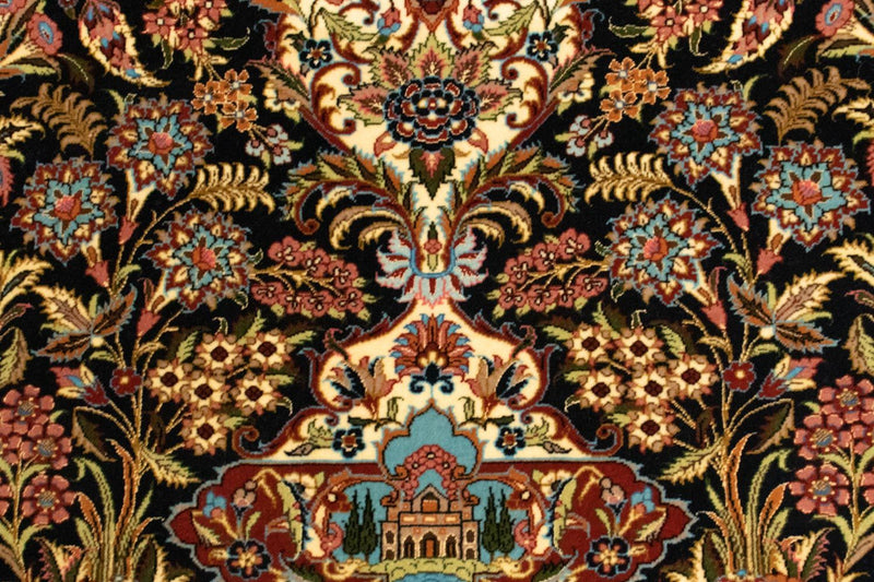 Tapis persan - Ghom - 154 x 103 cm - noir