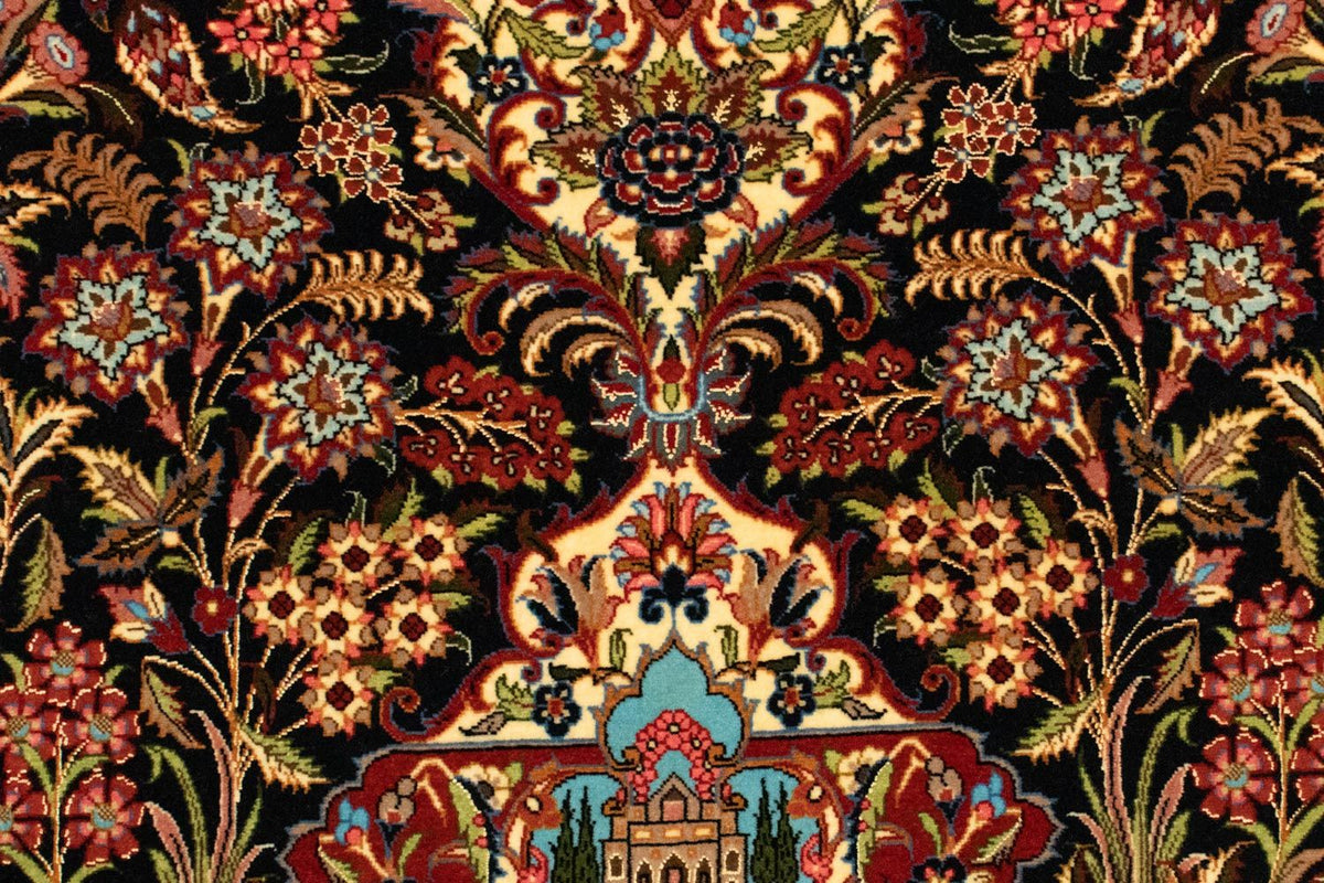 Tapis persan - Ghom - 156 x 102 cm - noir