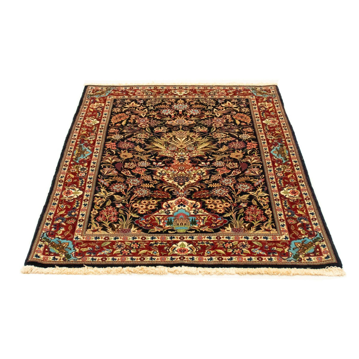 Tapis persan - Ghom - 156 x 102 cm - noir