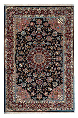 Tapis persan - Ghom - 212 x 140 cm - bleu foncé