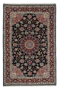 Tapis persan - Ghom - 212 x 140 cm - bleu foncé