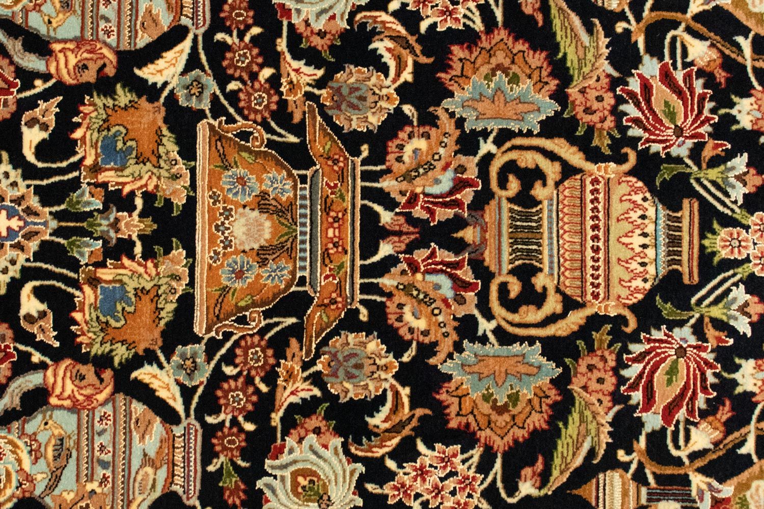 Tapis persan - Ghom - 152 x 99 cm - bleu foncé