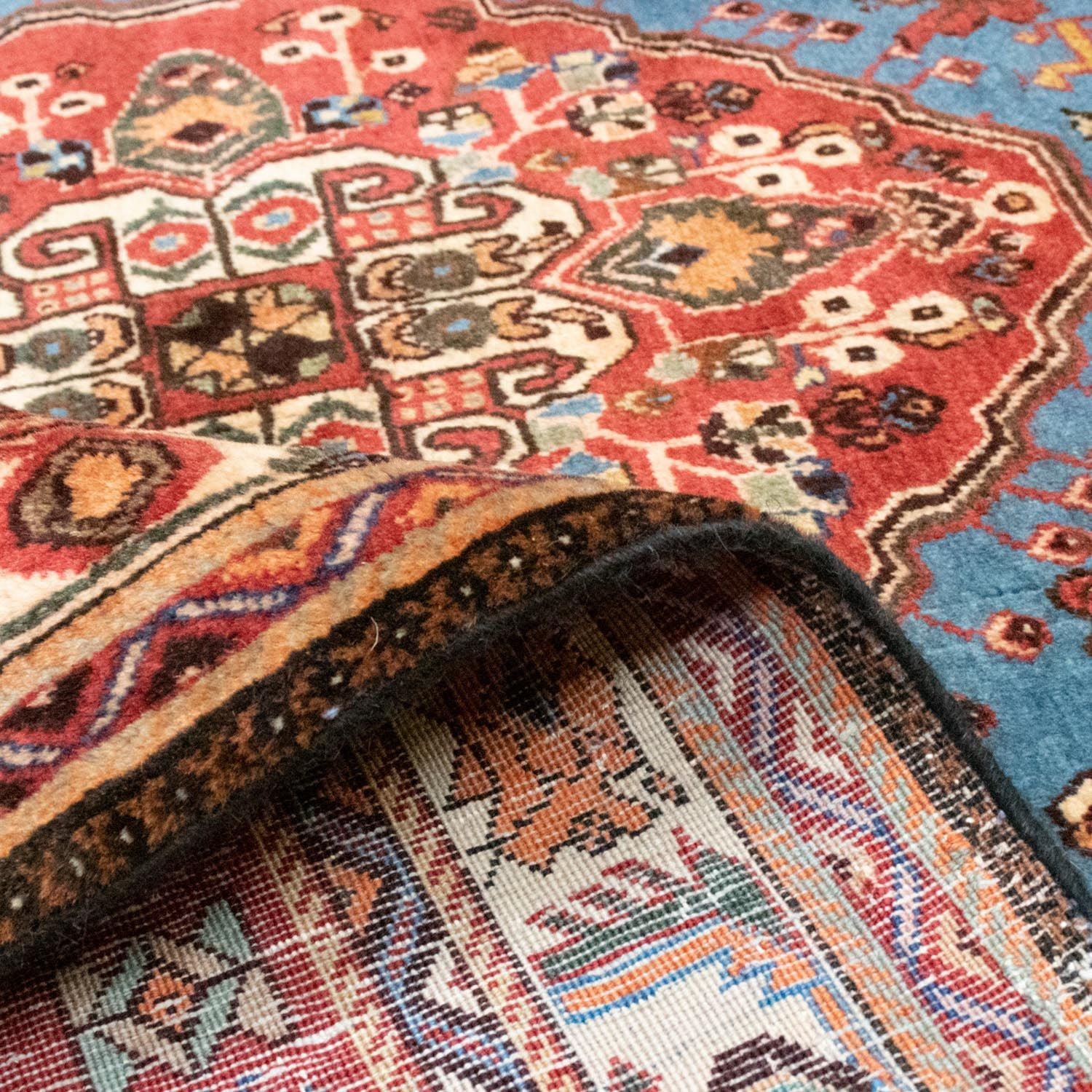 Tapis persan - Nomadic - 203 x 158 cm - bleu clair