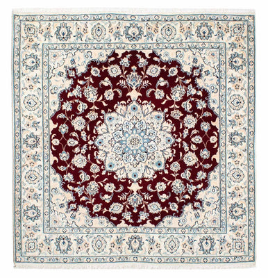 Tapis persan - Nain - Royal carré  - 154 x 143 cm - rouge foncé