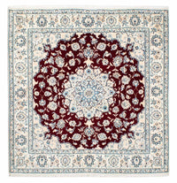 Tapis persan - Nain - Royal carré  - 154 x 143 cm - rouge foncé