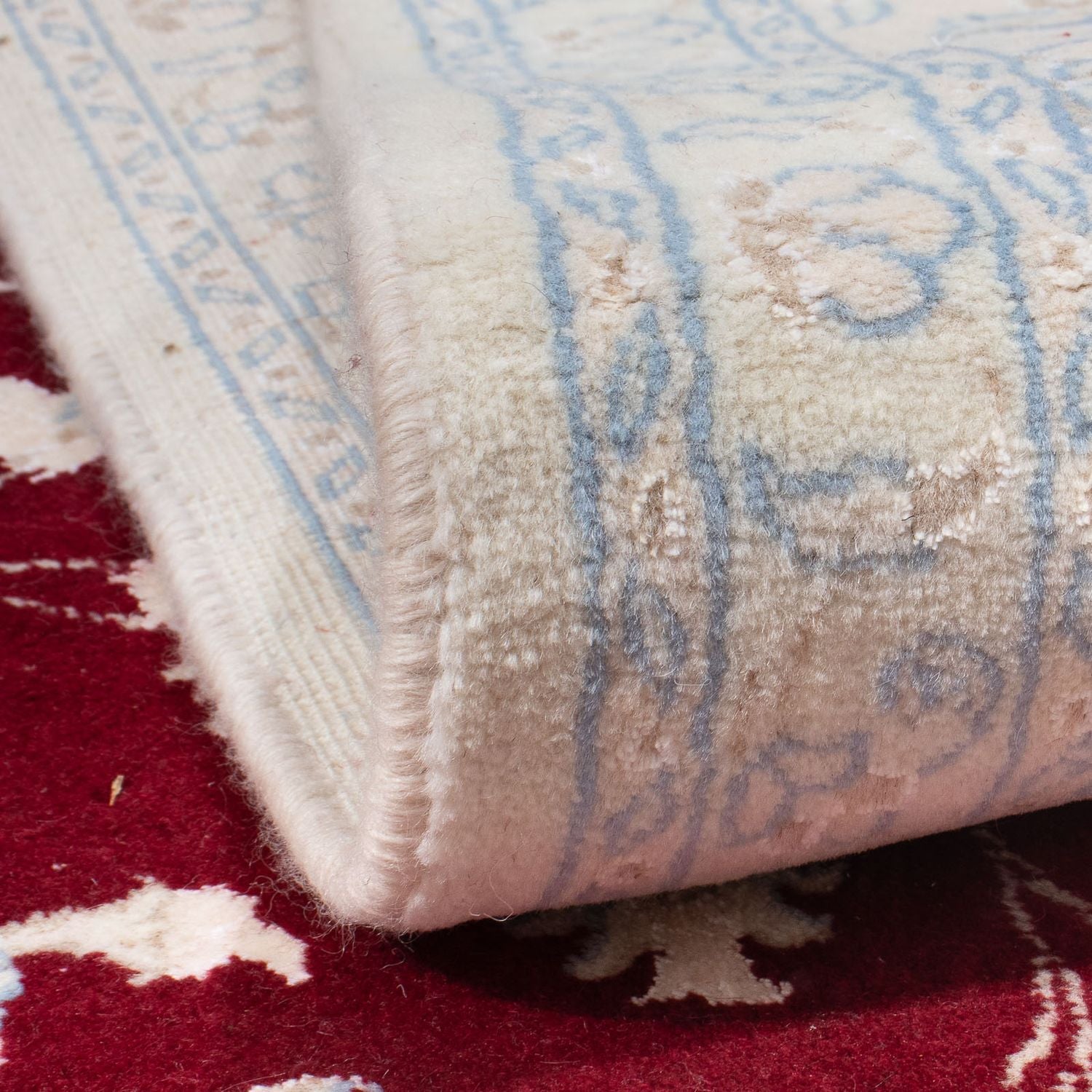 Tapis persan - Nain - 291 x 200 cm - rouge foncé