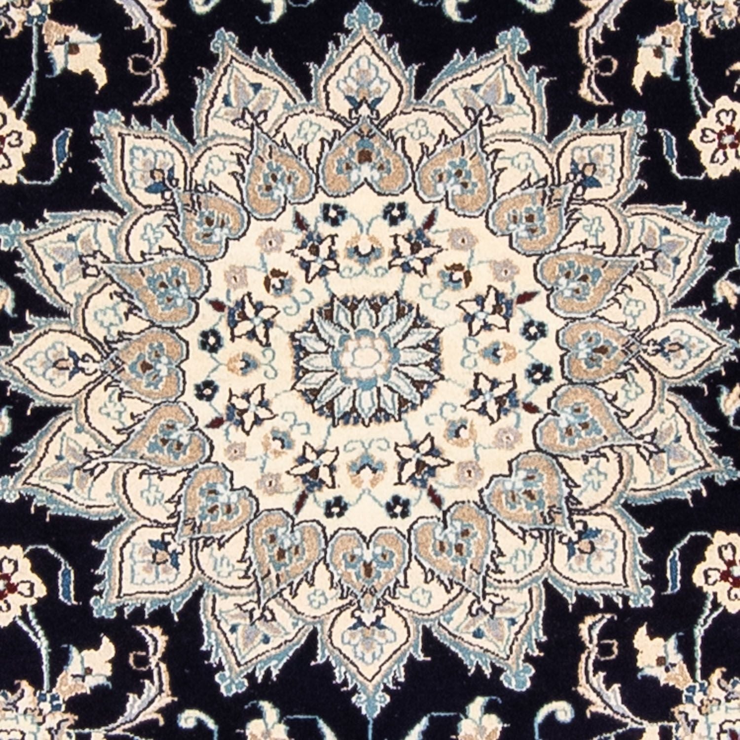 Tapis persan - Nain ronde  - 250 x 250 cm - bleu foncé