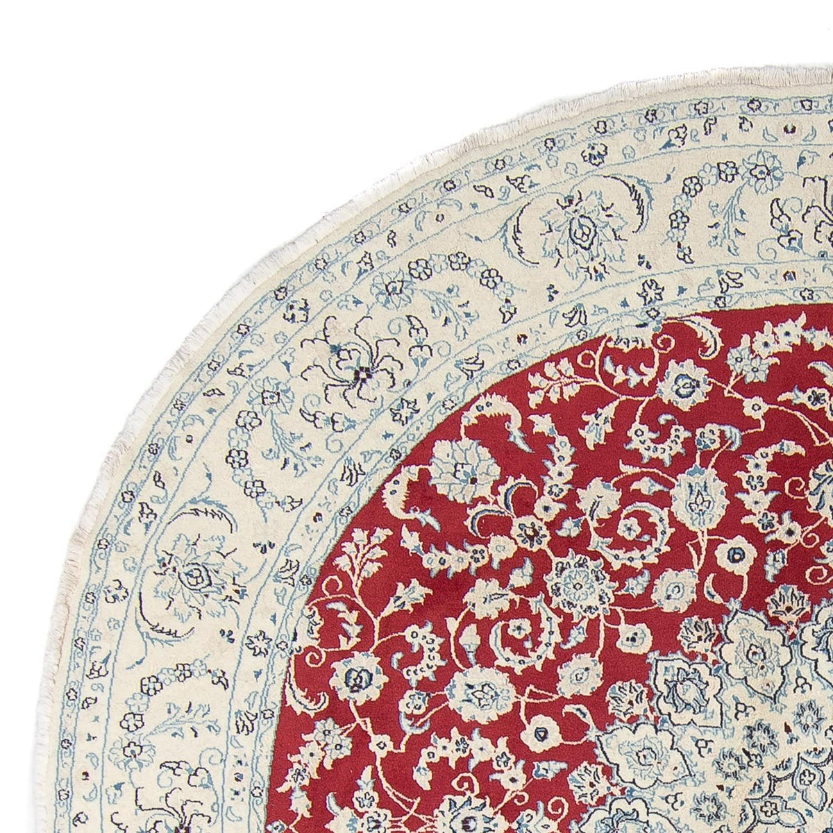 Tapis persan - Nain ronde  - 300 x 300 cm - rouge