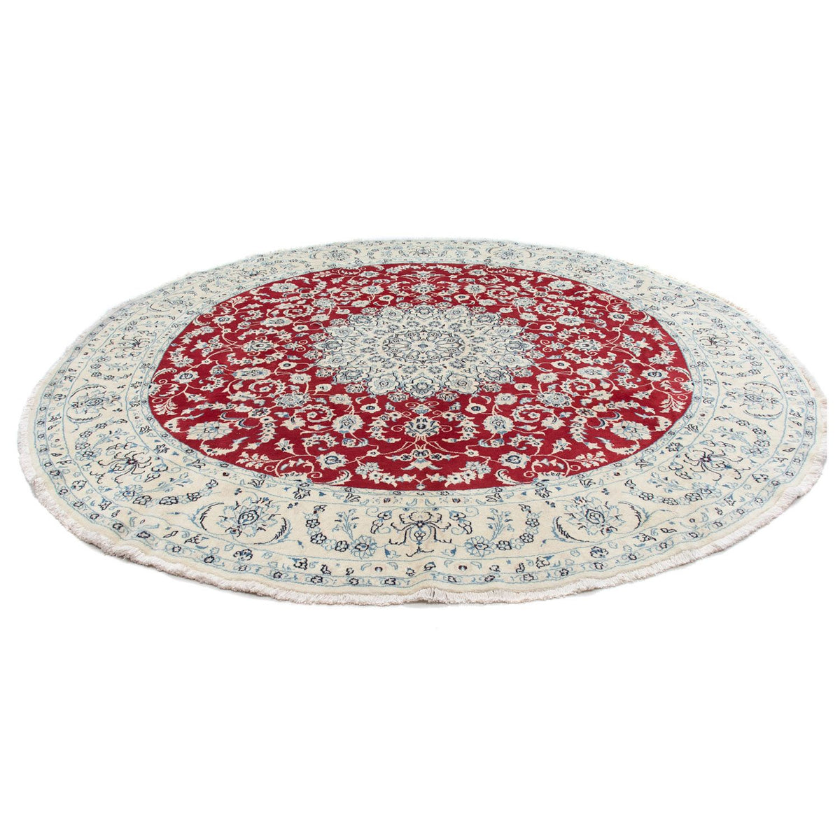 Tapis persan - Nain ronde  - 300 x 300 cm - rouge