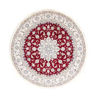 Tapis persan - Nain ronde  - 245 x 245 cm - rouge foncé