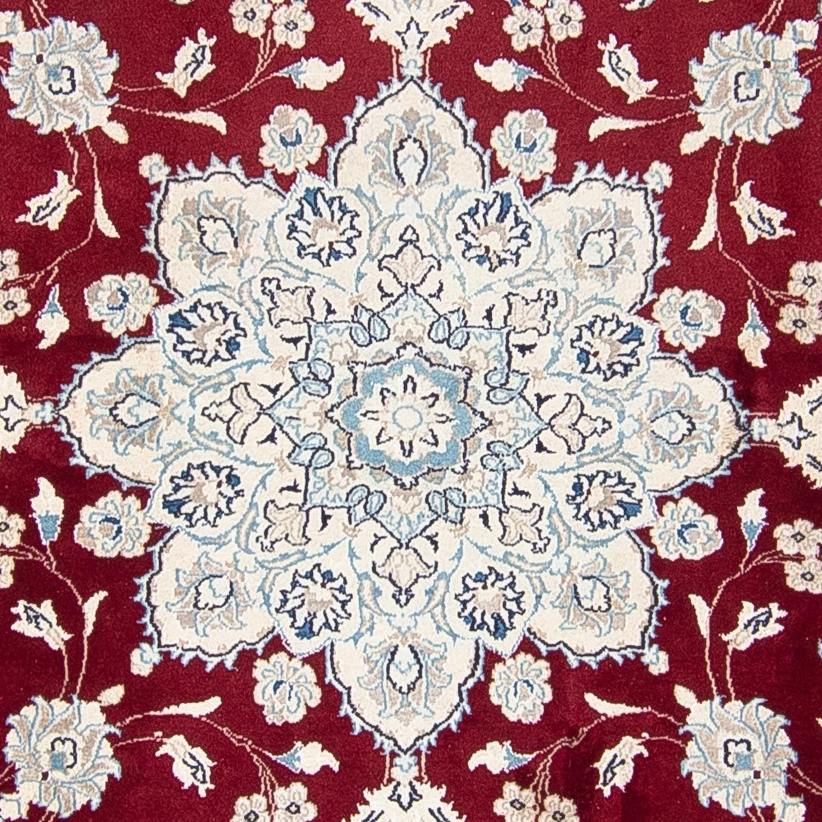 Tapis persan - Nain ronde  - 245 x 245 cm - rouge foncé