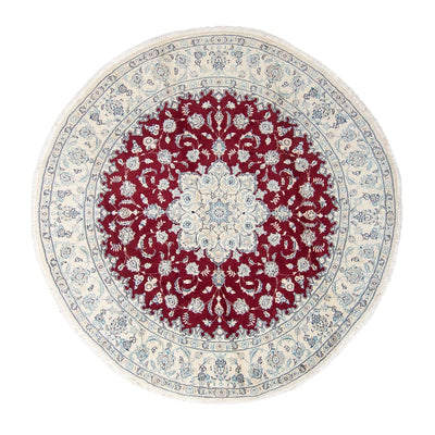 Tapis persan - Nain ronde  - 290 x 290 cm - rouge foncé