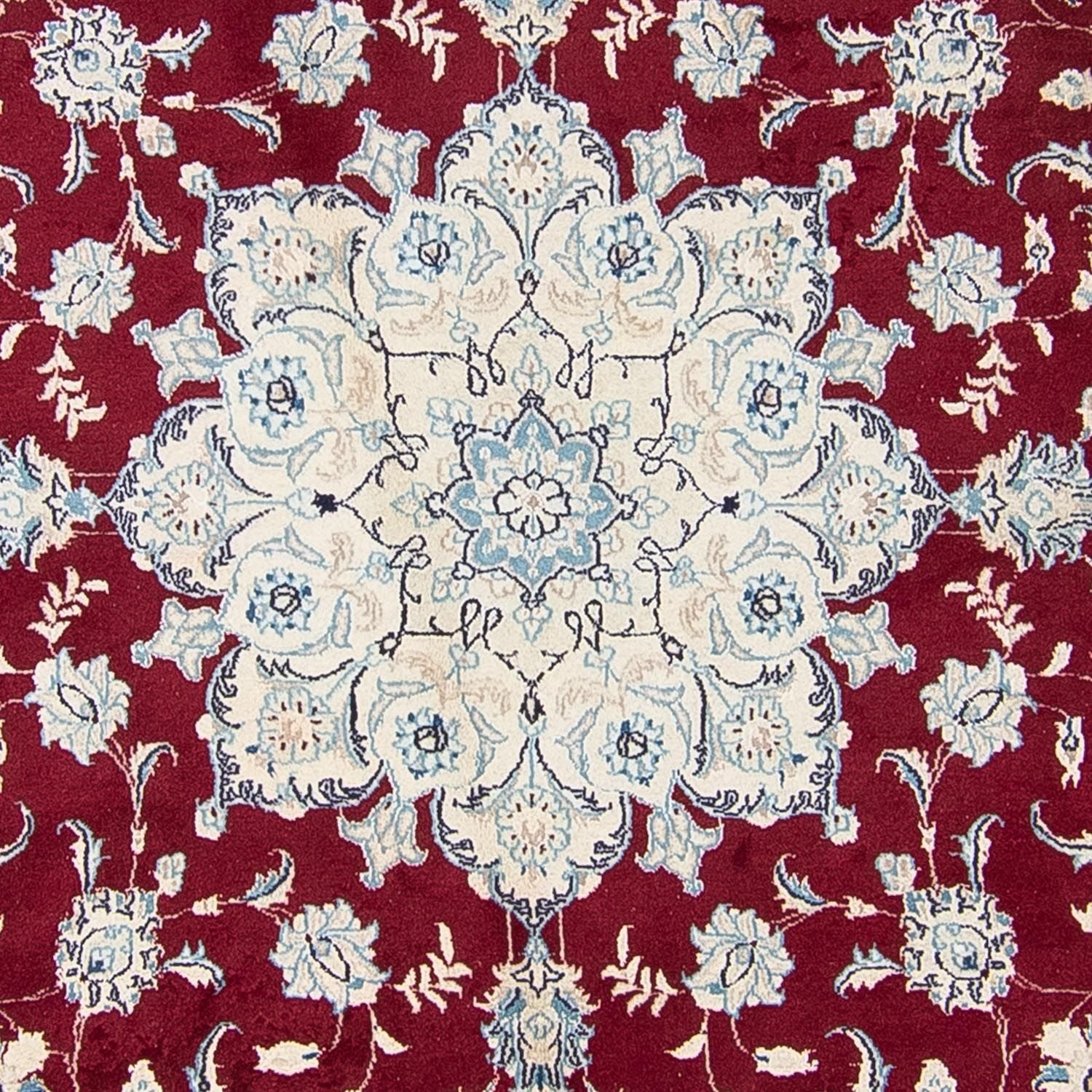 Tapis persan - Nain ronde  - 290 x 290 cm - rouge foncé