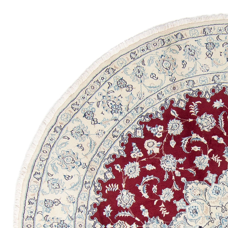 Tapis persan - Nain ronde  - 290 x 290 cm - rouge foncé