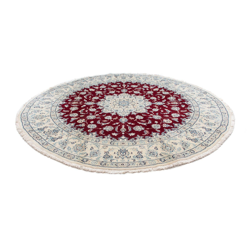 Tapis persan - Nain ronde  - 290 x 290 cm - rouge foncé