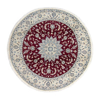 Tapis persan - Nain ronde  - 252 x 252 cm - rouge foncé