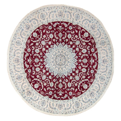 Tapis persan - Nain ronde  - 295 x 295 cm - rouge foncé