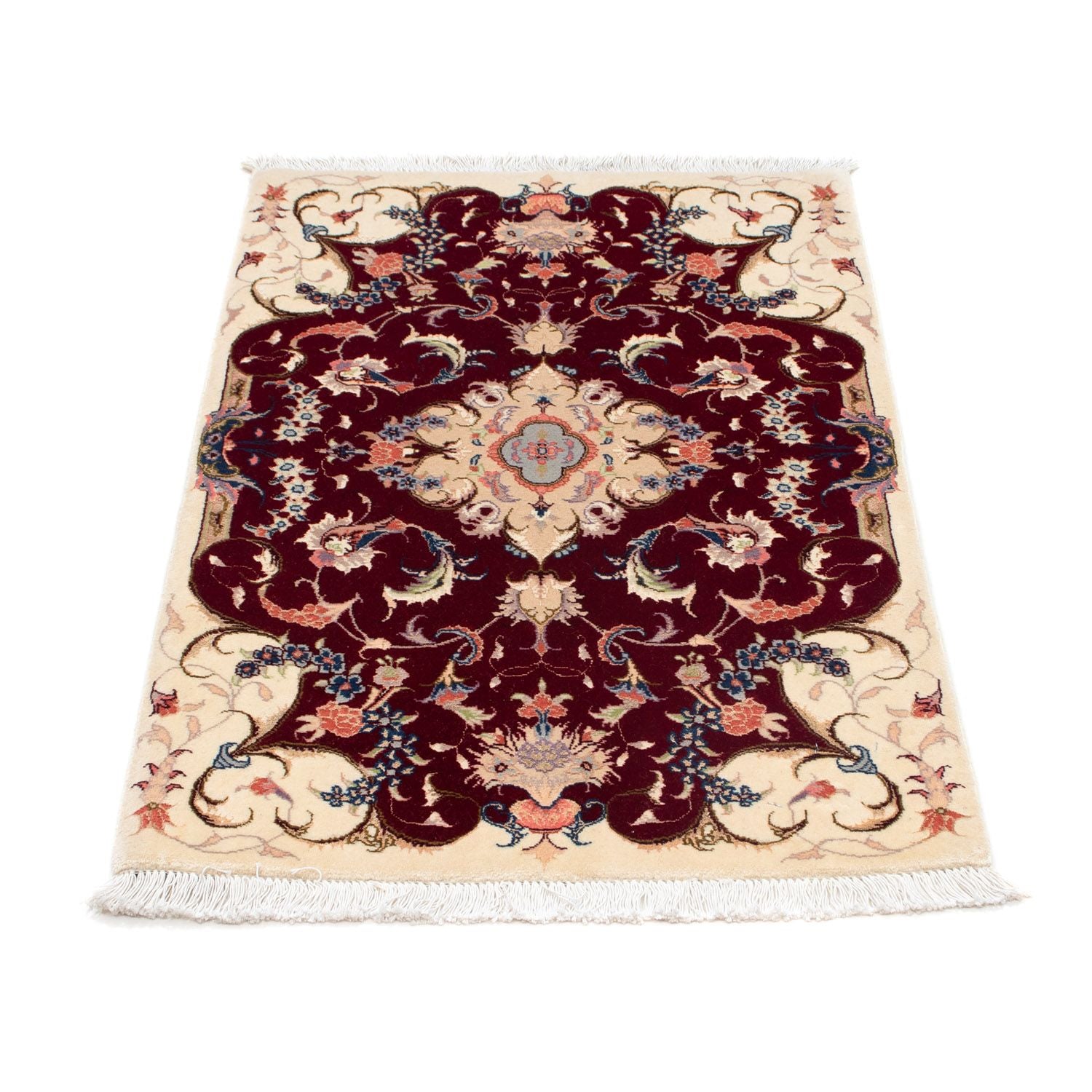Tapis persan - Tabriz - Royal - 90 x 60 cm - rouge foncé