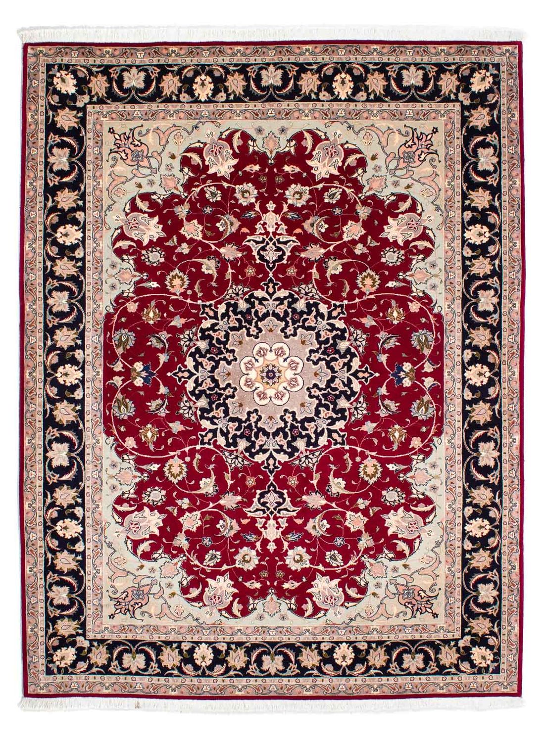 Tapis persan - Tabriz - Royal - 236 x 178 cm - rouge foncé