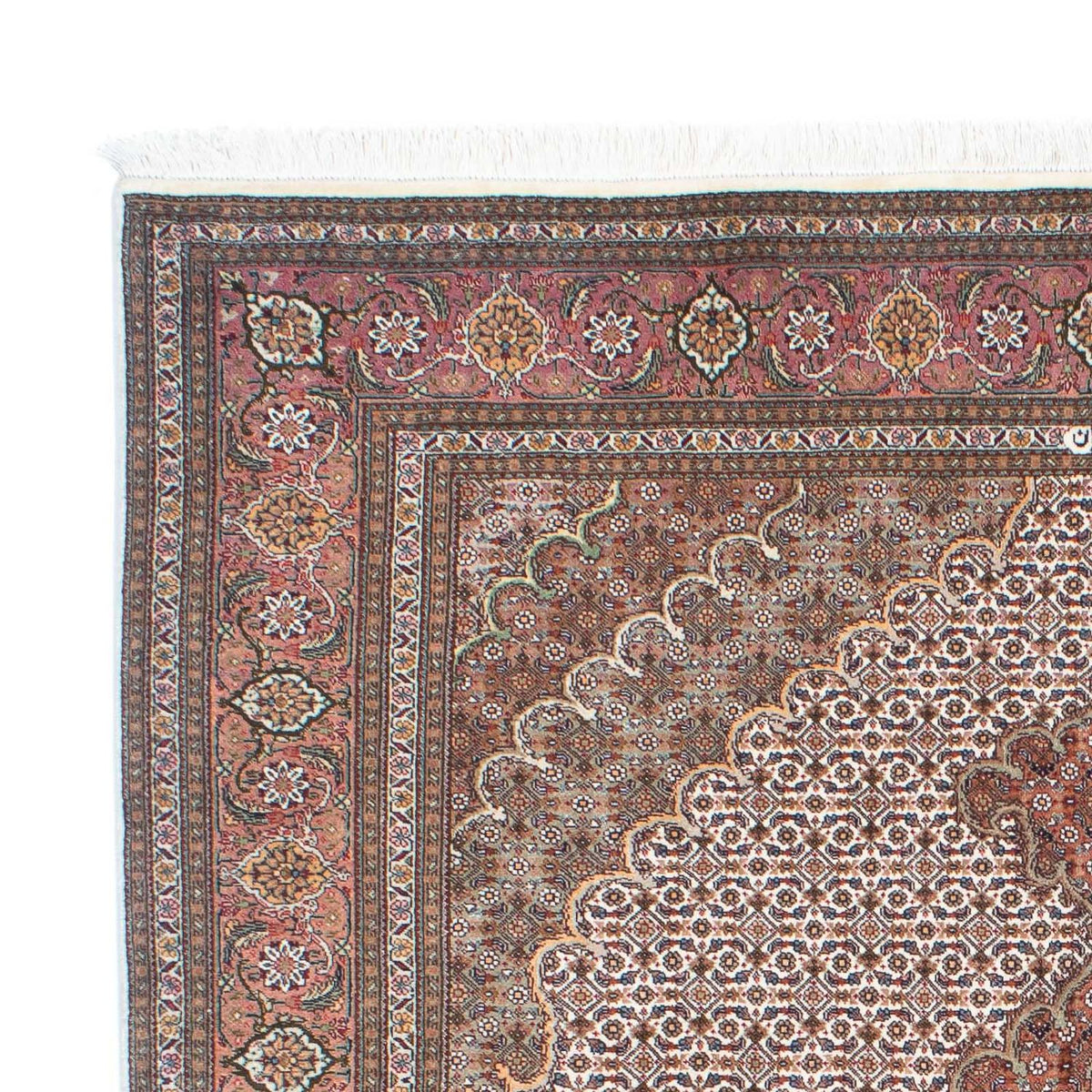 Tapis persan - Tabriz - 198 x 152 cm - marron clair