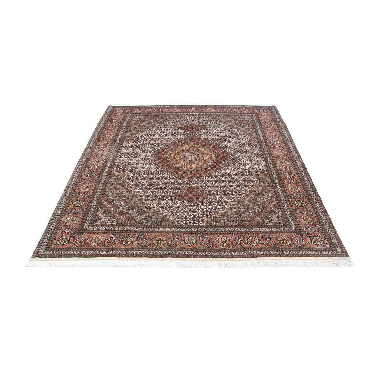 Tapis persan - Tabriz - 198 x 152 cm - marron clair