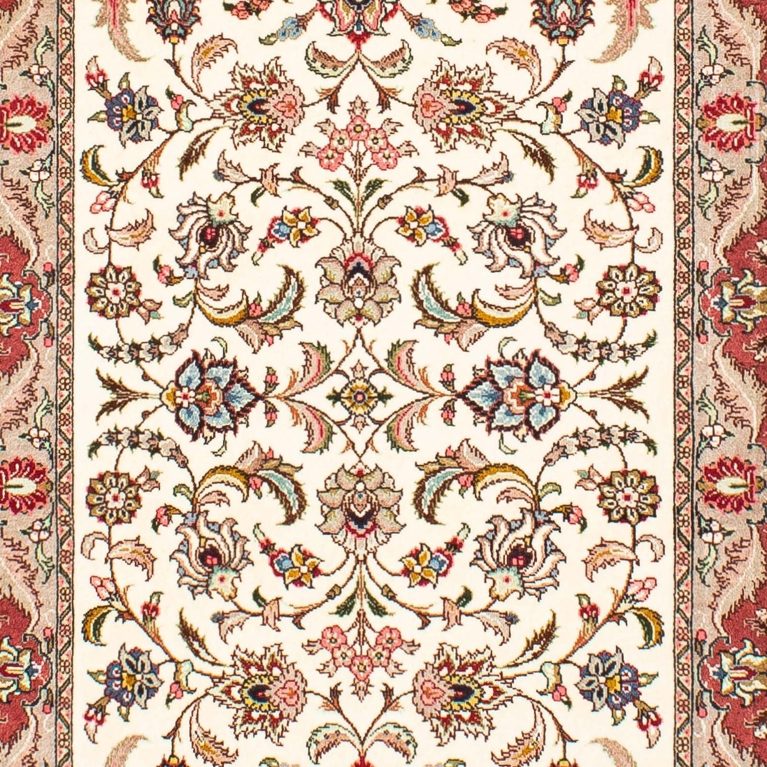 Tapis de couloir Tapis persan - Tabriz - Royal - 297 x 73 cm - beige