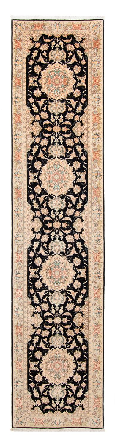 Tapis de couloir Tapis persan - Tabriz - Royal - 417 x 87 cm - bleu foncé