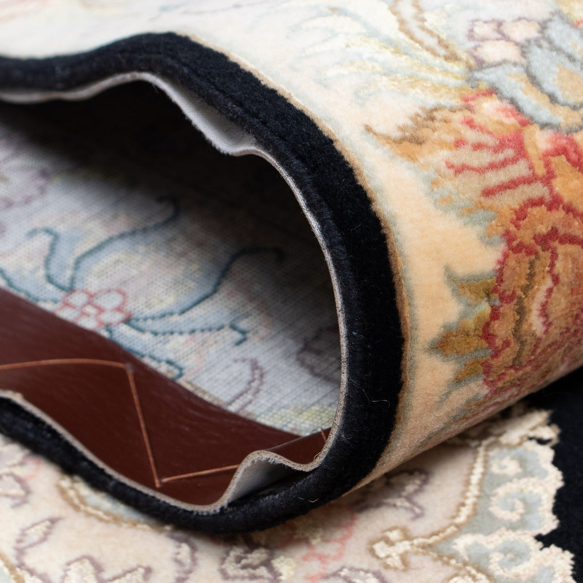 Tapis de couloir Tapis persan - Tabriz - Royal - 417 x 87 cm - bleu foncé