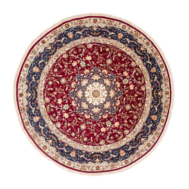 Tapis persan - Tabriz - Royal ronde  - 250 x 250 cm - rouge foncé