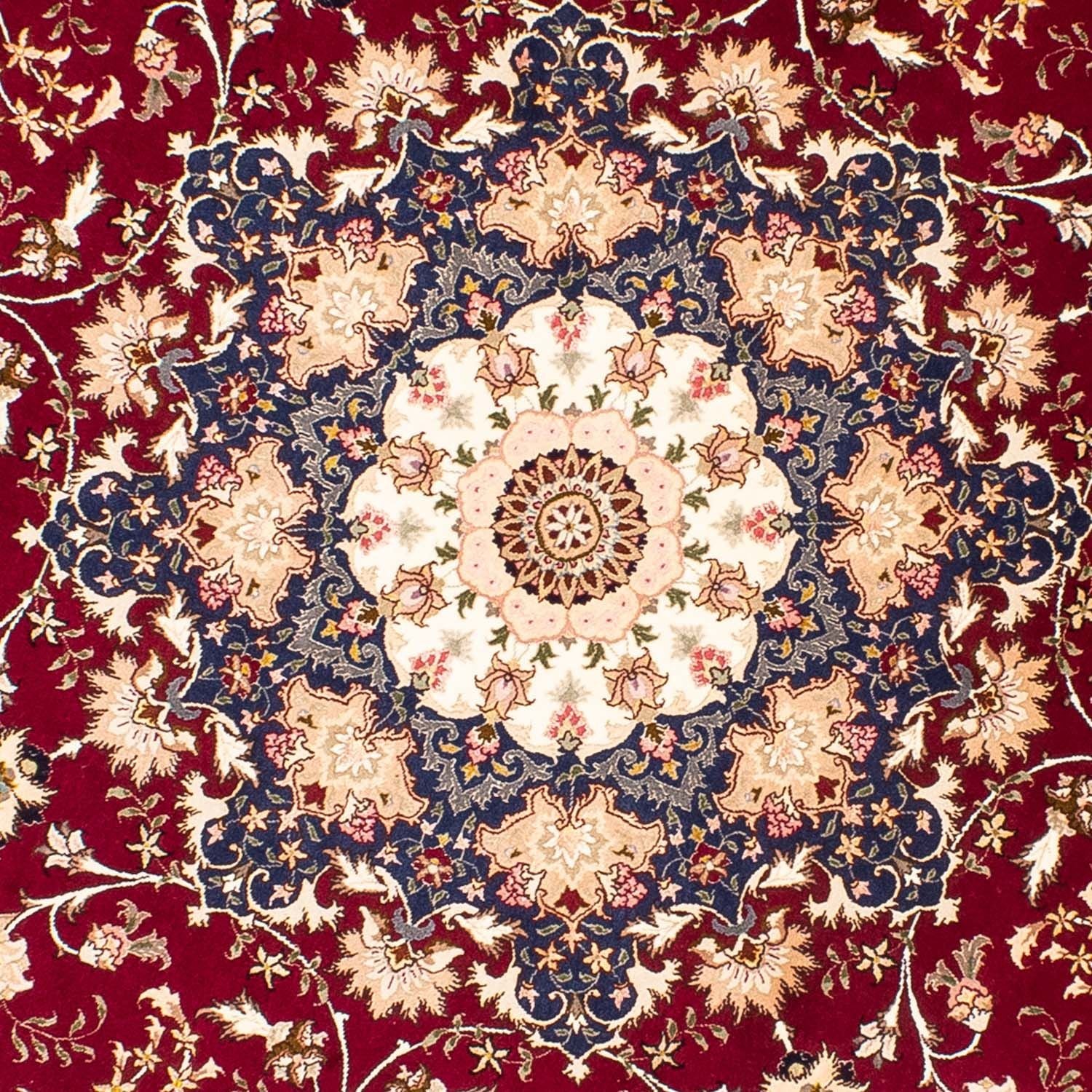 Tapis persan - Tabriz - Royal ronde  - 250 x 250 cm - rouge foncé