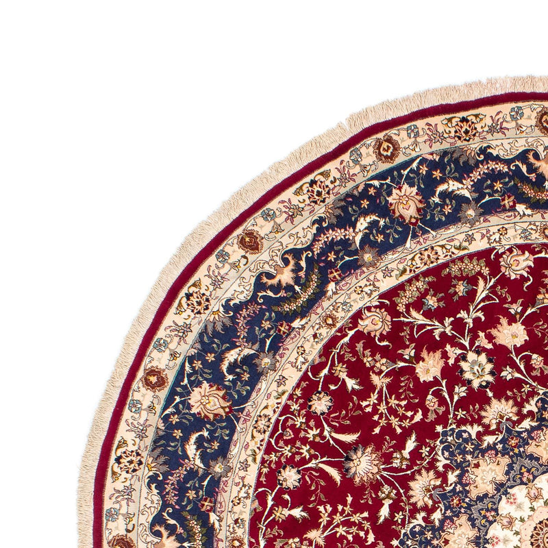 Tapis persan - Tabriz - Royal ronde  - 250 x 250 cm - rouge foncé