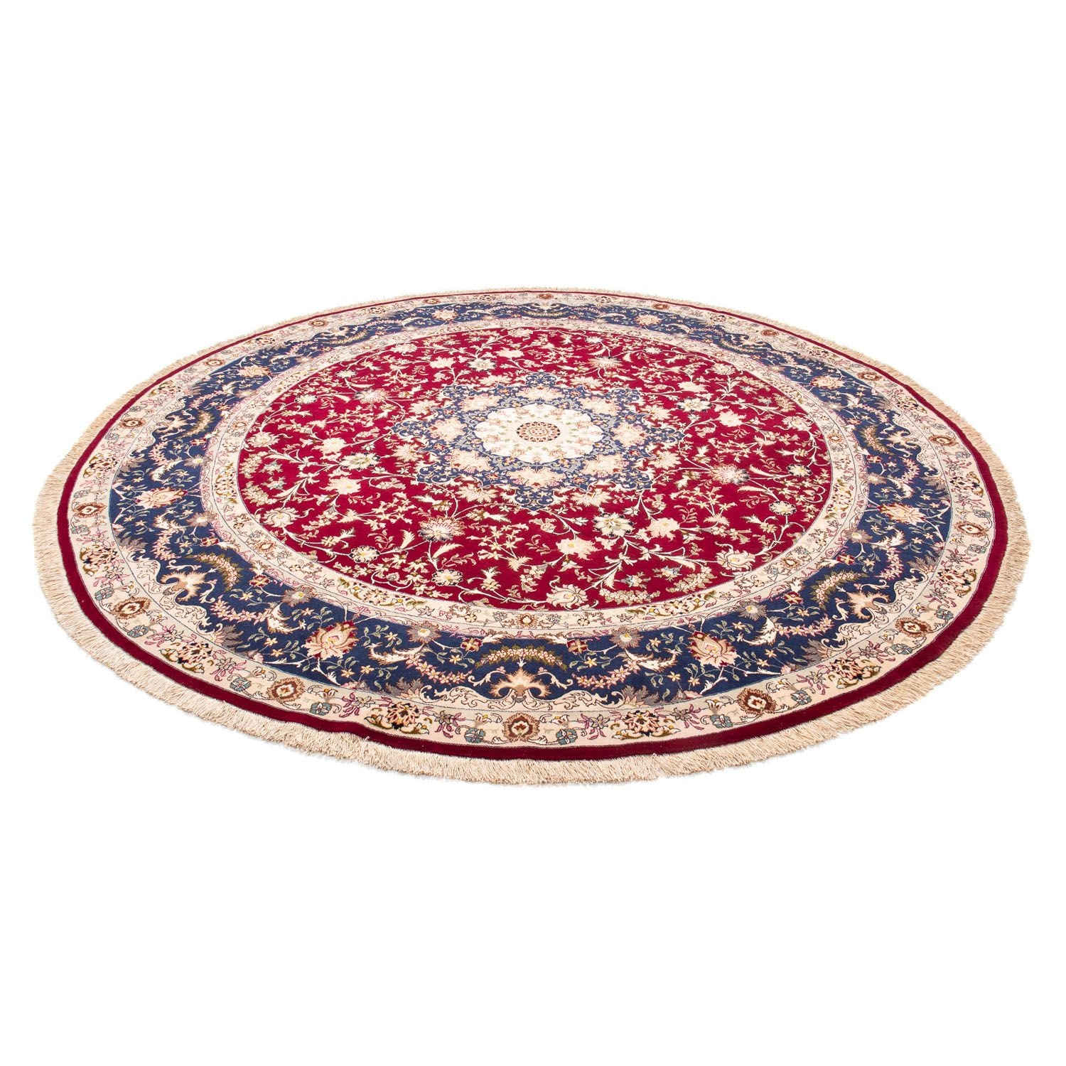 Tapis persan - Tabriz - Royal ronde  - 250 x 250 cm - rouge foncé