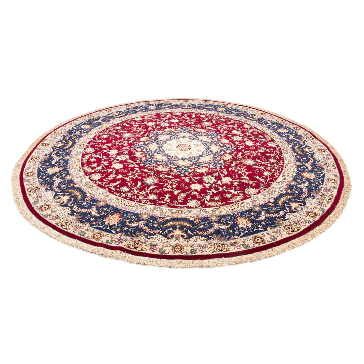 Tapis persan - Tabriz - Royal ronde  - 250 x 250 cm - rouge foncé