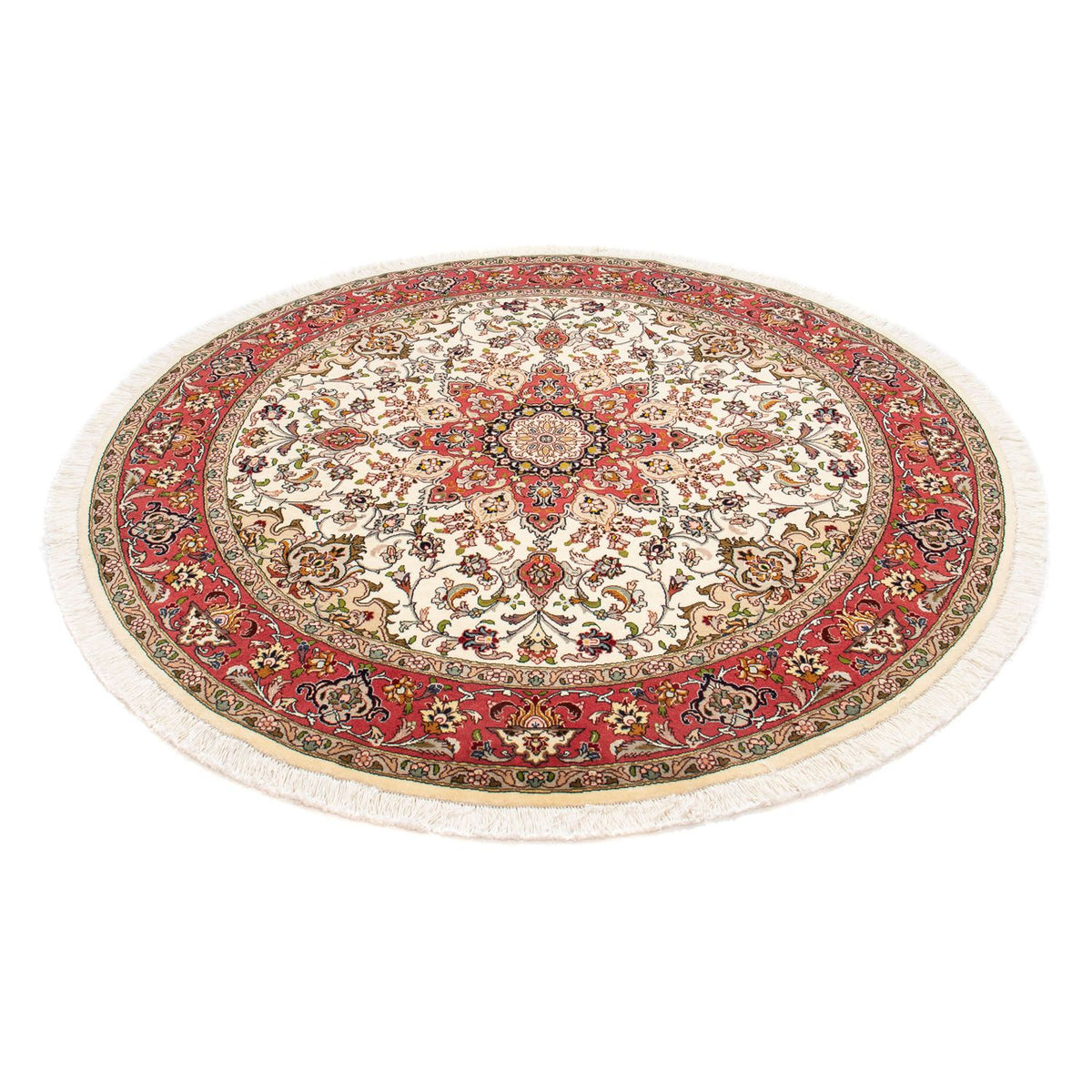 Tapis persan - Tabriz - Royal ronde  - 148 x 148 cm - beige