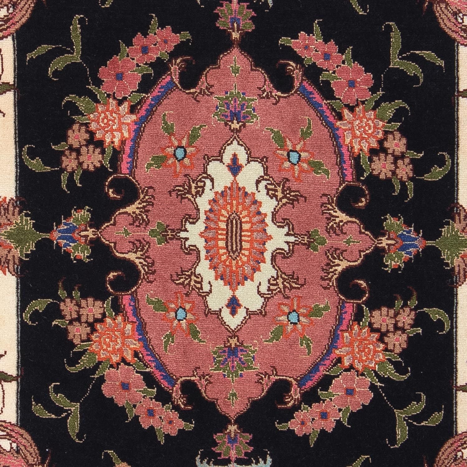 Tapis persan - Tabriz - Royal - 90 x 60 cm - bleu foncé