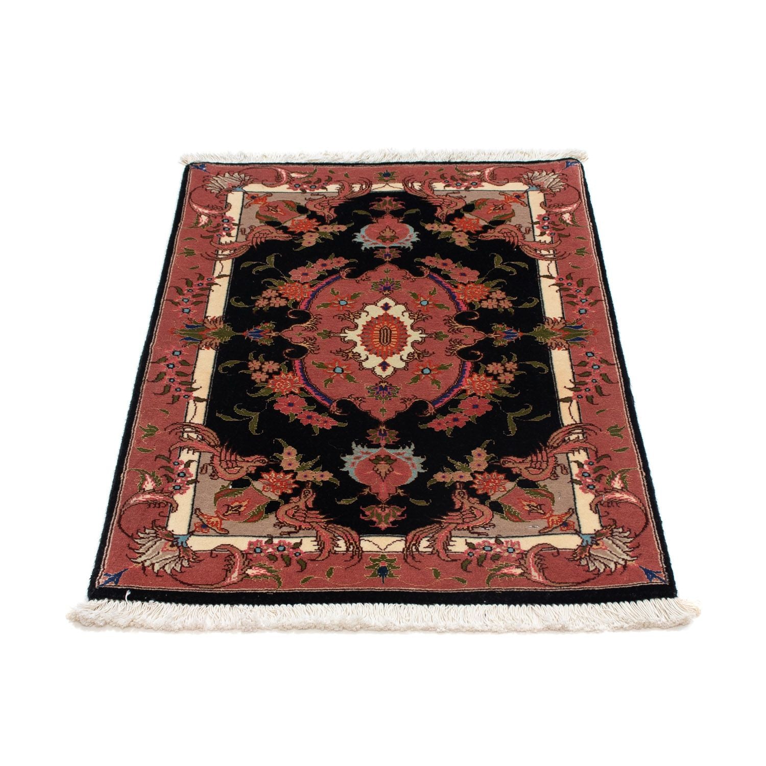 Tapis persan - Tabriz - Royal - 90 x 60 cm - bleu foncé