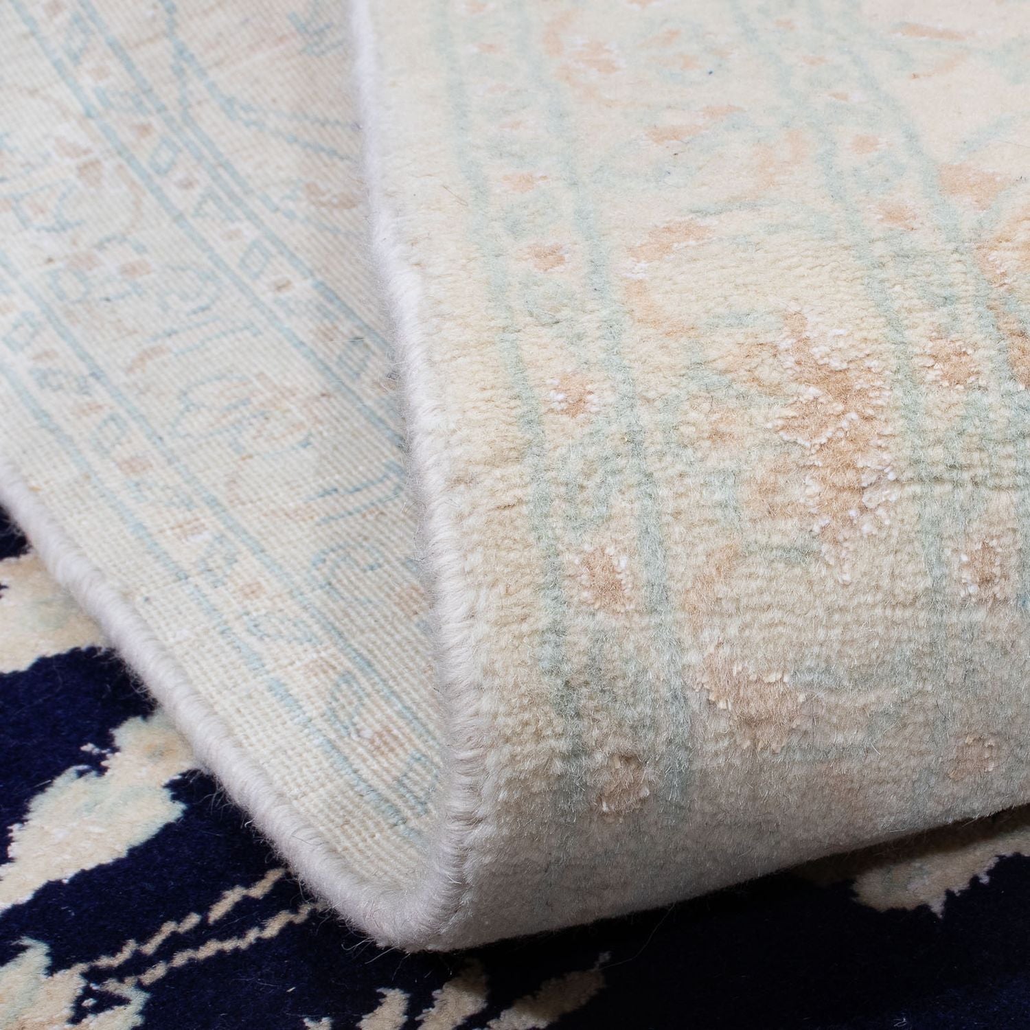 Tapis persan - Nain - 300 x 197 cm - bleu foncé