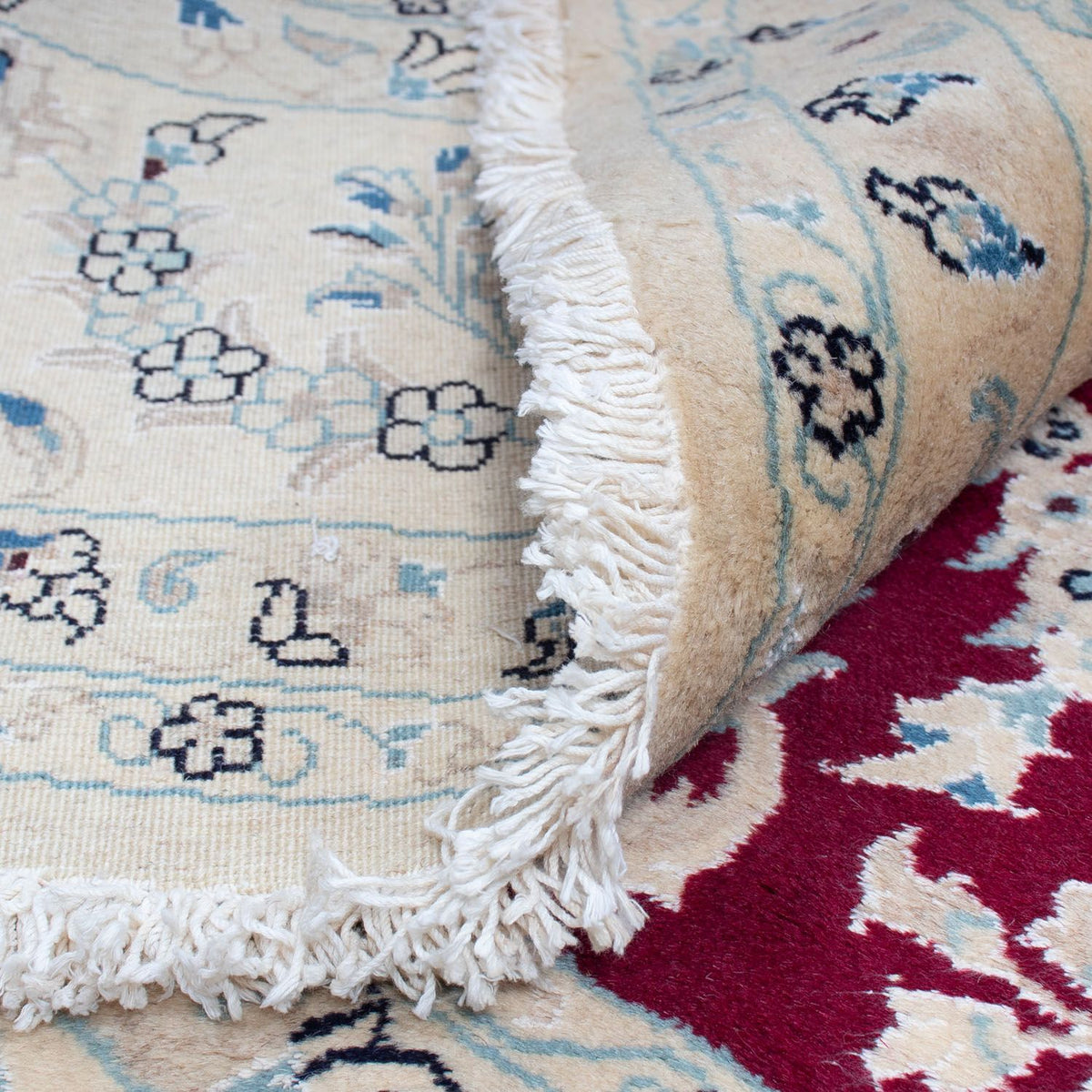 Tapis persan - Nain ronde  - 295 x 295 cm - rouge foncé