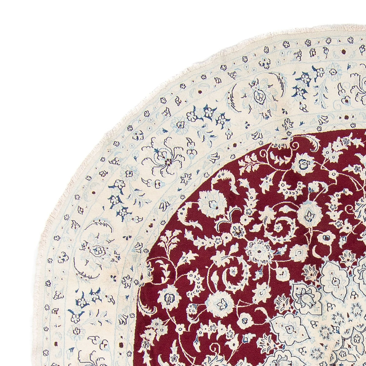 Tapis persan - Nain ronde  - 300 x 300 cm - rouge foncé