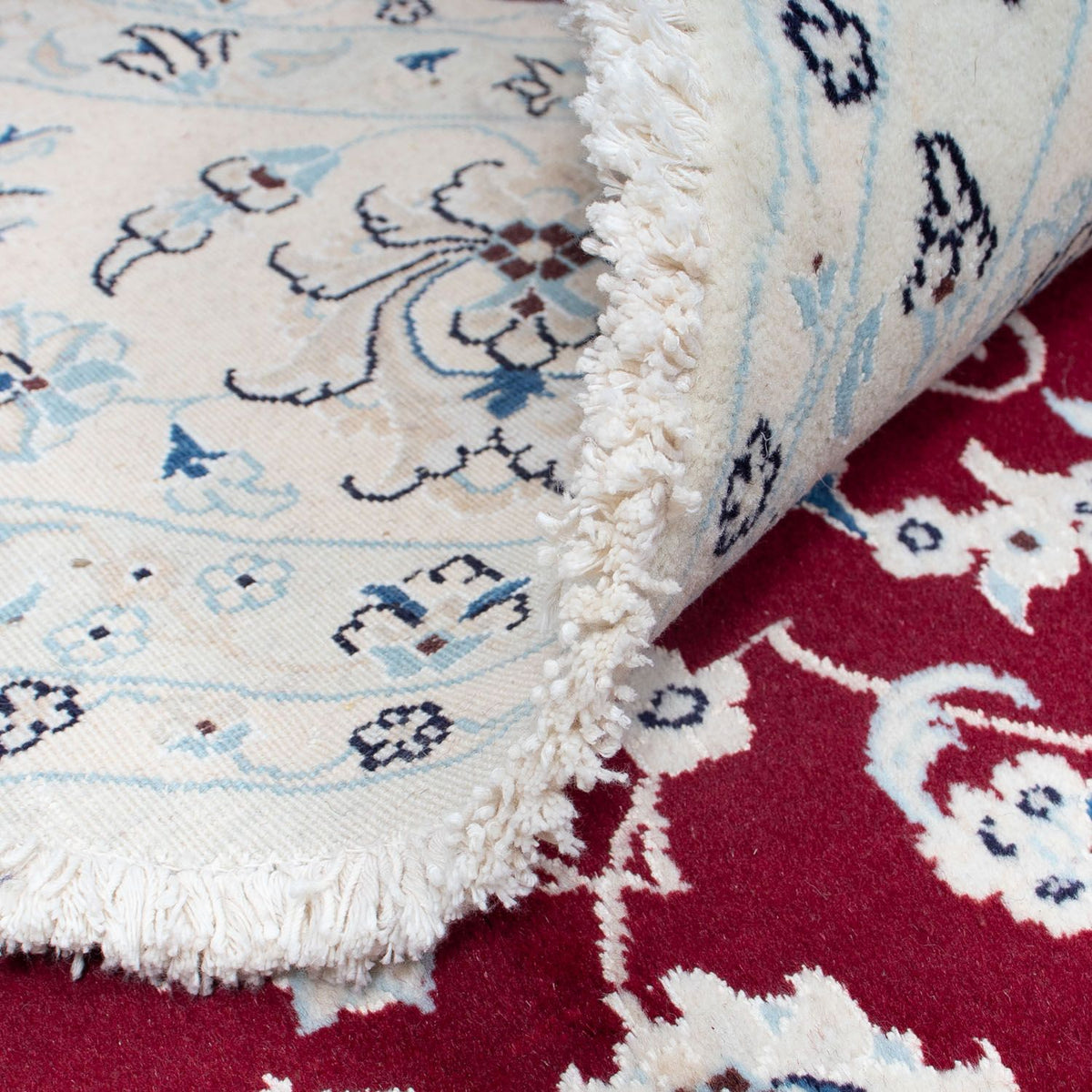 Tapis persan - Nain ronde  - 300 x 300 cm - rouge foncé