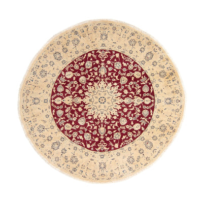 Tapis persan - Nain ronde  - 242 x 242 cm - rouge foncé