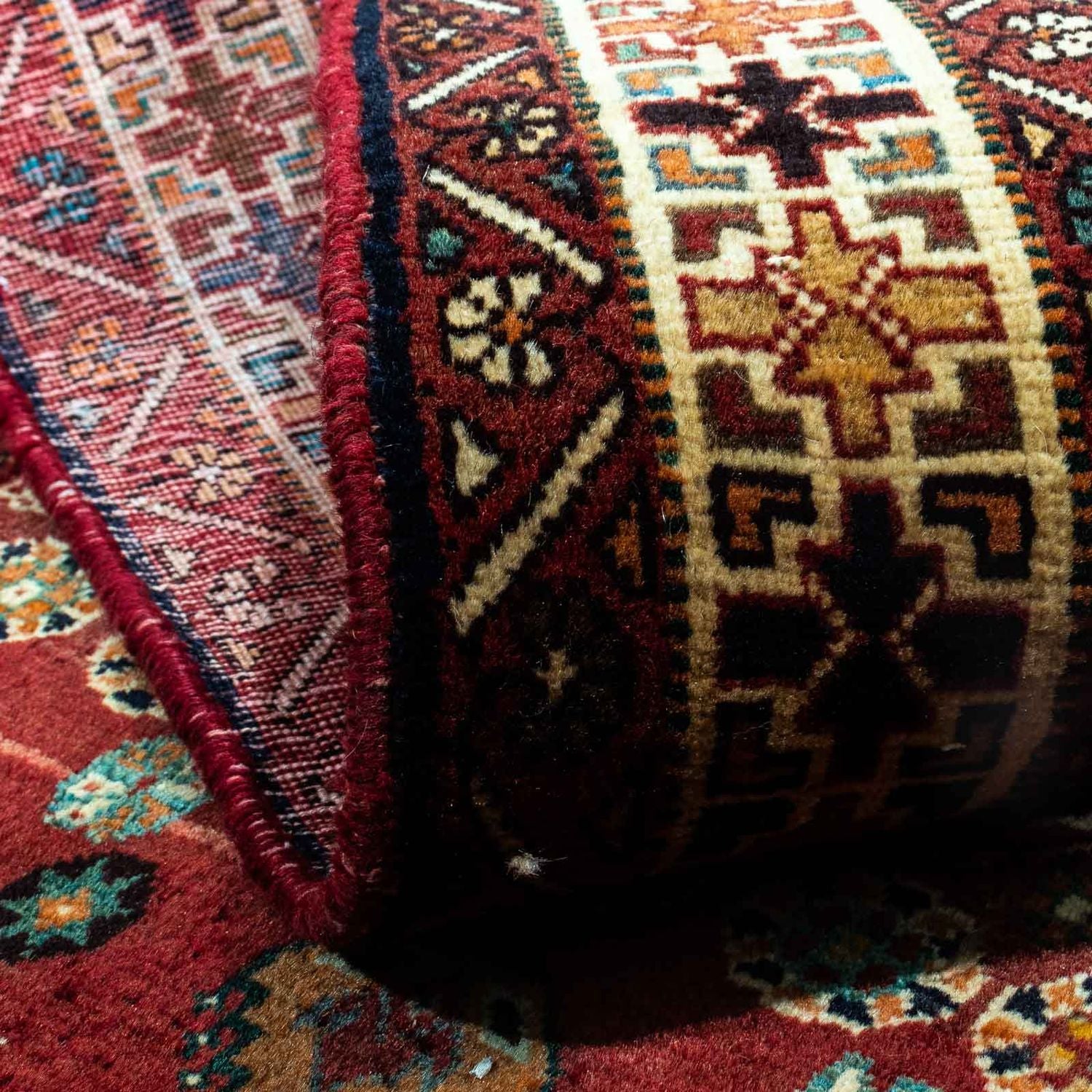 Tapis persan - Nomadic - 277 x 173 cm - rouge foncé