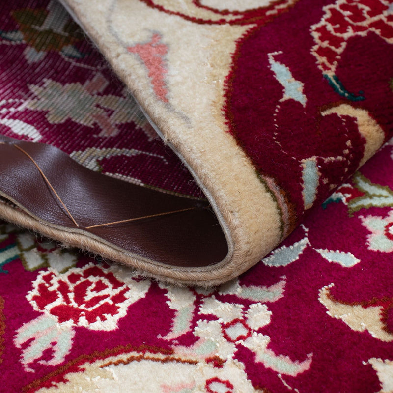 Tapis persan - Tabriz - Royal - 90 x 60 cm - rouge foncé