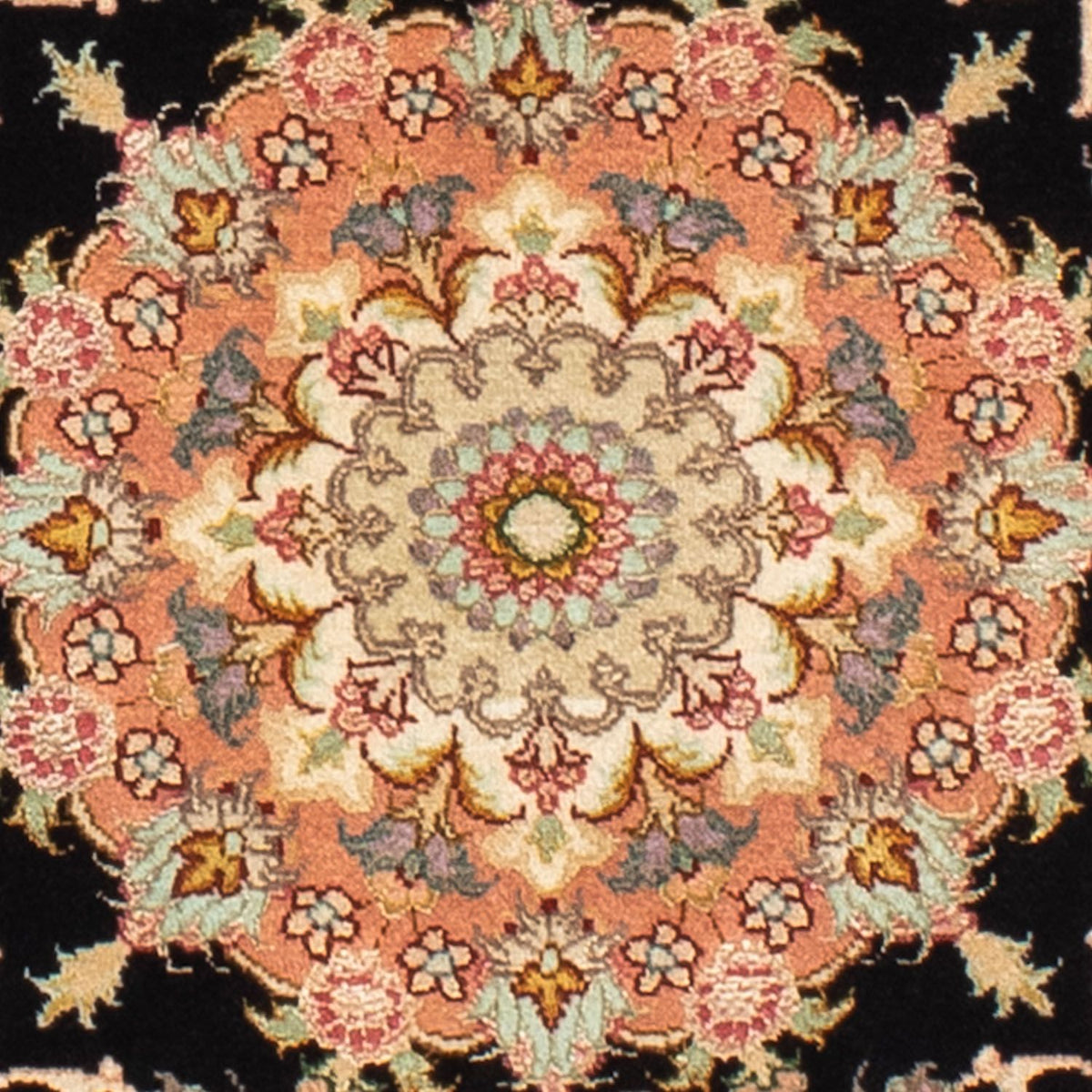 Tapis persan - Tabriz - Royal ronde  - 100 x 100 cm - bleu foncé