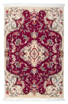 Tapis persan - Tabriz - Royal - 90 x 60 cm - rouge foncé