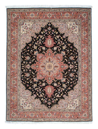 Tapis persan - Tabriz - Royal - 196 x 152 cm - bleu foncé
