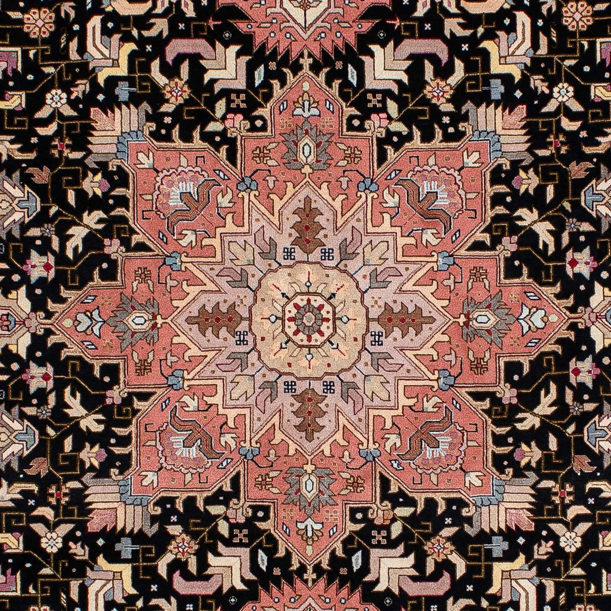 Tapis persan - Tabriz - Royal - 196 x 152 cm - bleu foncé