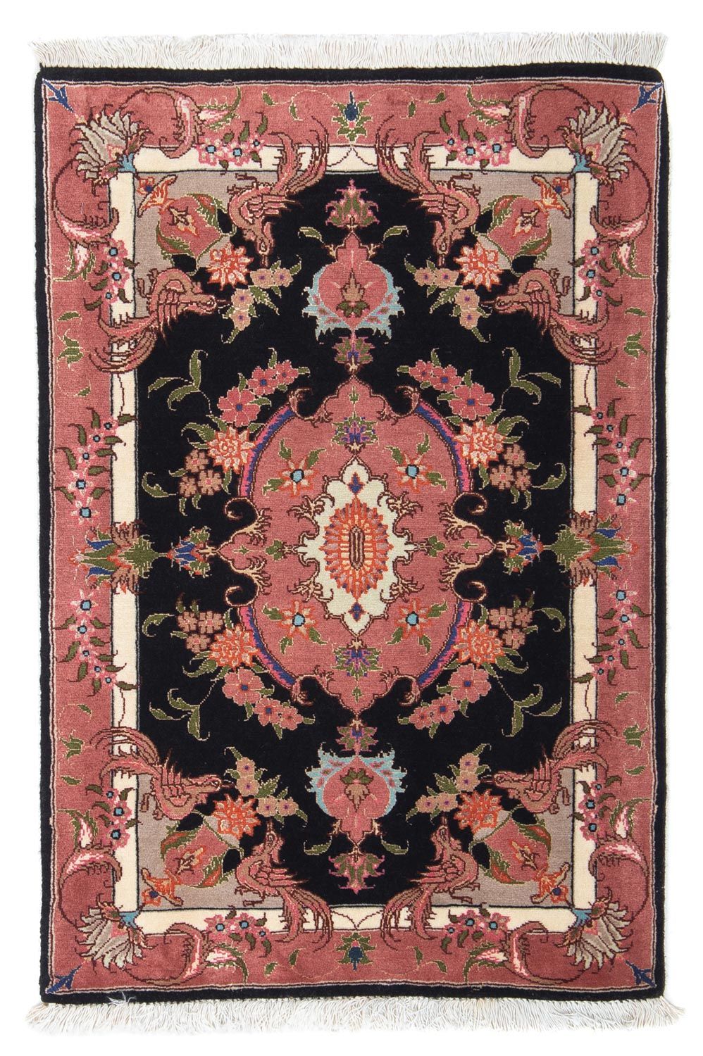 Tapis persan - Tabriz - Royal - 90 x 60 cm - bleu foncé